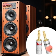 BEAUTY Musical Sound Banana Plug,  Gold Plated Nakamichi Banana Plug, Pin Screw Type Speakers Amplifier Black&amp;Red Speaker Wire Cable Connectors