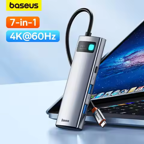 Baseus 7-in-1 Gen 2 USB C HUB 4K@60Hz HDMI 3* USB 3.0 PD 100W Type C Port SD/TF Card Reader for Macb