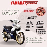 TUSHIMA YAMAHA LC135 V1 Full Set Body Cover Screw Nut Clip Coverset Skru Windshield Leg Shield Body 