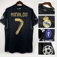 11-12 Real Madrid Away Black Replica Jersey No. Personalization for Cristiano Ronaldo Football Shirt