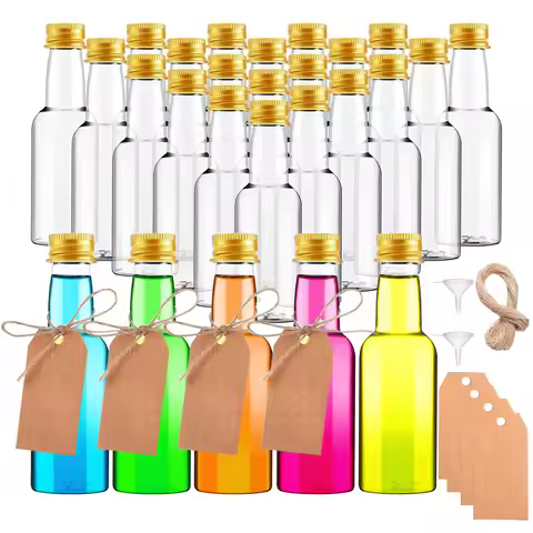 28pcs Mini Liquor Bottles Small Liquor Bottles for Party Favors.It with any liquid like alcohol, whi