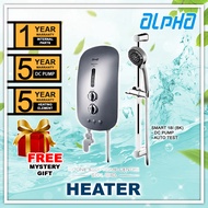 (AUTHORISED DEALER) ALPHA Smart 18i Water Heater Standard Shower Set with DC Pump (BLACK/WHITE) with FREE GIFTS