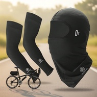 UPF 50+ Sunblock Arm Sleeves & Cap Set, Breathable Cool-Touch for Spring Summer Cycling Outdoors