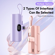 Local Delivery - Mini Powerbank5000mah Portable Charger CapsuleFast Charging With Cable For iPhoneWireless Power Bank