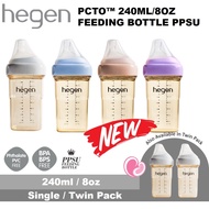 Original Hegen PCTO Feeding Bottles PPSU 240ml/8oz with Teat Single / Twin Pack, Botol Susu Hegen