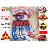 WIRA 1.6 1.8 RAMPIPE SET / RACING AIR FILTER / ADAPTOR / 3 to 3 HOSE /SATRIA PUTRA PERDANA KNN KN GS
