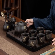Travel kung fu tea set Purple Clay tea set Household One set Teapot tea Tray Teacup Office Meeting G
