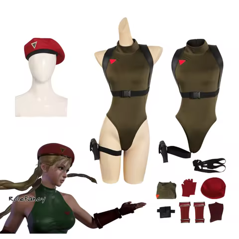 Cammy Streetfighter Cosplay Jumpsuit Costume Uniform for Women Roleplay Fantasia Outfit Halloween Ca