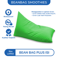 BEAN BAG PLUS ISI MURAH WATERPROOF WARNA SOLID KAIN POLYESTER IMPORT l bean bag sofa murah termasuk