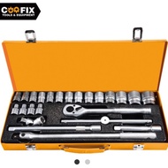COOFIX Socket Wrench Set 1/ 2 inches 24pcs 6PT