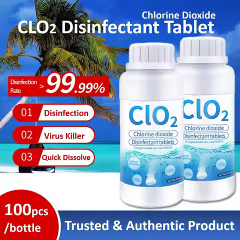 100Pcs/Bottle Durable Convenient Chlorine Dioxide Tablet Time-saving Portable Swimming Pool Cleaning