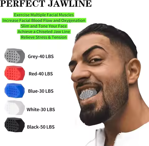 2pcs Jaw Exerciser Silicone Jawline Shaper Menwomen Jaw Trainer Strengthener 40/50/60 Lbs Facial Che