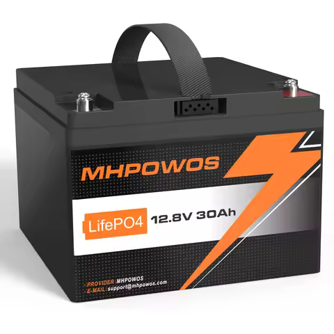 MHPOWOS 12.8V Lithium LiFePO4 Deep Cycle Battery, 3000+ Cycle 30Ah 20Ah 10Ah 8Ah Rechargeable Lithiu