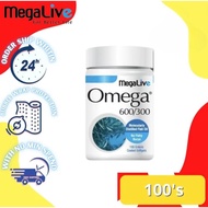 HOT MegaLive Omega 600/300 Fish Oil Enteric Coated Softgels (100'S/ 100'S × 2)