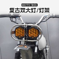 Suitable for Honda CGX150 Modified Retro Oval Double Headlight Assembly Highlight LED Motorcycle Hea