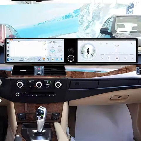 L Dual Screen Android14 ID9 Car Radio Carplay Screen For BMW 5 Series E60 2003 -2010 Multimedia Play