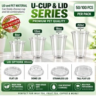 50pcs. High Quality U - Cup 8oz. 12oz. 16oz. and 22oz. - For Milk tea, Frappe and Coffee.