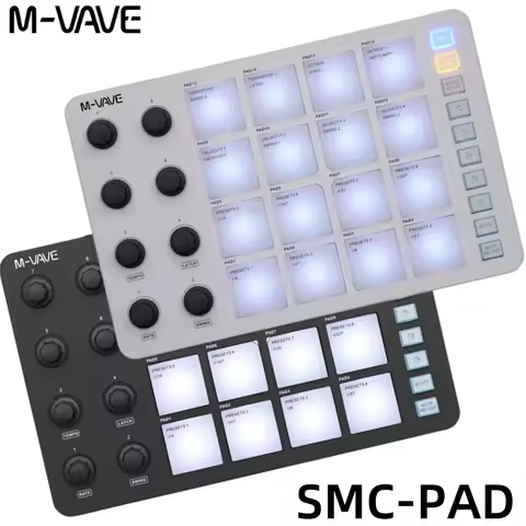 M-VAVE SMC-PAD Wireless MIDI Controller Suitable Percussion Keyboard USB-C Interface Portable Design