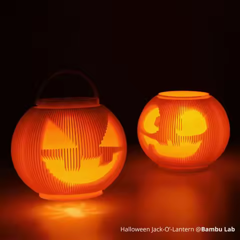 RGB LED puck lights with remote battery powered 3D printing DIY Halloween jack-o-lantern for bamboo 