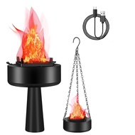 【 LCG5】-USB Rechargeable 3D Fake Fire Portable Electric Campfire Light Fake Flame Lamp Faux Flame Li