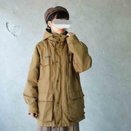 尋寶古著-columbia 防潑水卡其戶外風多口袋機能連帽休閒外套