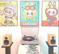 復古格調.黑膠音響全套：95新罕有香檳金色Demon DP300F 全自動黑膠唱盤＆中古Tannoy Mercury 小書架喇叭＆絕版日本製Pioneer A400 合併擴音機(包唱頭，配線全齊即用！