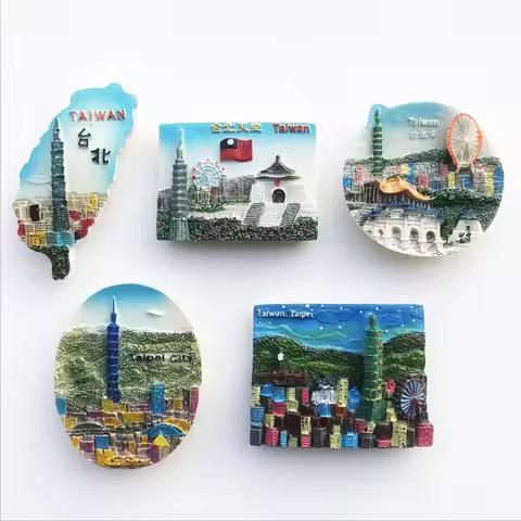 Taiwan Travelling Fridge Magnets Ali Mountain Kaohsiung Hualien Tourism Souvenirs Fridge Stickers Ho