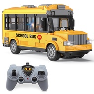 1/30 RC School Bus, 2.4G Remote Control School Car 4 Channel City Classic Bus Toy Electronic Vehicle
