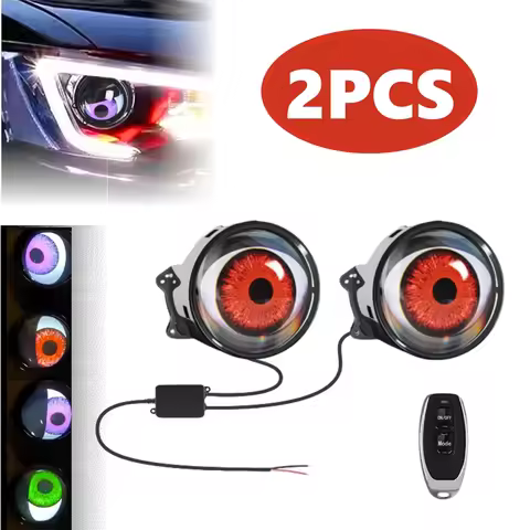 2PCS LED Eyes For Truck Fog Lights Devil Eyes LED Headlight WIFI Control Wireless LED Projector Anim