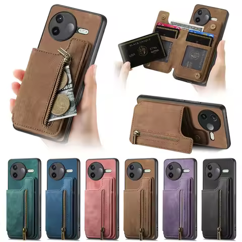 For Xiaomi Poco F7 Pro Case Zipper Wallet Magnetic Stand Leather Cover For PocoF7Pro Poco F 7 Pro F7