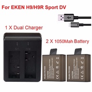 2x 1050Mah Sport Action Camera Battery For EKEN H9 H9R H3 H3R H8PRO H8R H8 pro SJCAM SJ4000 SJ5000 D