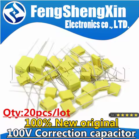 20pcs 100V Correction capacitor Polypropylene Safety Plastic Film 100V 1nF ~ 470nF 100nf 220nf 10nf 