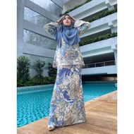 Powder Blue baju kurung. Baju Kurung Kedah, baju kurung baby blue. kurung printed. Baju kurung Cutti