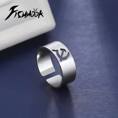 Soviet Hammer Sickle Finger Ring for Men Woman Rings Power Russian Bolshevik Red Revolution Stainles