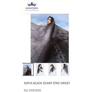 Mandjha Hijab Ivan Gunawan Fashion Original Scarf Sofia Black Motif, Also Production Navy, Ready Man