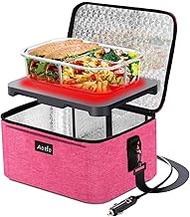 Aotto Portable Oven Electric Lunch Box Food Heater - 12V/24V 2-in-1 Car Food Warmer, Heated Lunch Bo