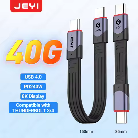 JEYI USB 4.0 Cable, 40 Gb/s Data Transfer, 240W PD5.0 Power Charging, Compatible with Thunderbolt 4/