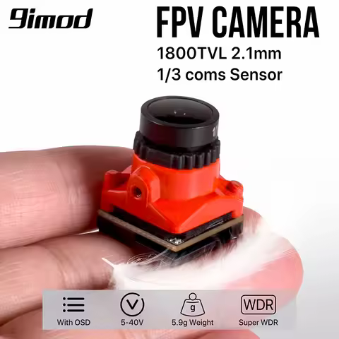 9IMOD FPV Camera 1800TVL 5MP 2.1mm1/3 Coms IR Blocked​ Sensor for RC FPV Racing Drone