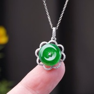 冰種老坑綠翡翠平安扣項鍊 18K金鑽石 | 天然翡翠A貨 | 送禮