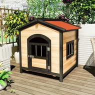 ﹍Solid wood dog house four seasons universal cat litter winter rainproof anticorrosion warmth large and medium-sized dog