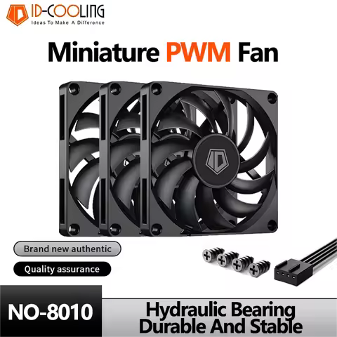 ID-COOLING NO-8010-PWM 80mm Ultra-Thin Computer Case Fans Temperature Controlled PWM 10mm Thick PC C