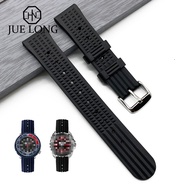 สายนาฬิกายางซิลิโคนขนาด20มม. 22มม. สีดำสีน้ำเงิน,สายนาฬิกาสำหรับ Seiko /Rolex