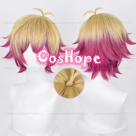 Alexis Ness Cosplay Wig 30cm Short Linen Rose Red Wig Anime Heat Resistant Synthetic Wigs for Hallow