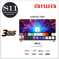 AIWA WS-758N NEWLY LAUNCHED 75" inch | 4K HDR UHD Smart TV | Web OS | ThinQ AI | 2.4G + 5G Dual Band Wi-Fi + HDMI 2 | Dolby Digital &amp; Digital Atmos - 3 YEARS LOCAL MANUFACTURER WARRANTY