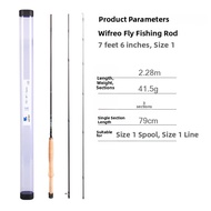 Wifreo Stream 1 Fly Fishing Rod 7 Feet 6 Inches 3 Sections Lightweight Design SIC Guiding Ring 3A Co