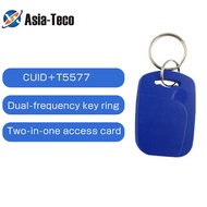 10PCS/Lot Dual Band Replicable Writable T5577 UID Keychain Card RFID Keyfobs TK4100+M1 Chip for Acce
