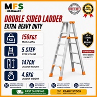 EXTRA HEAVY DUTY (150kgs Max.Load) 5 Step Double Sided Aluminium Ladder (Exploit) 5 Step Tangga heav