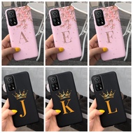 Xiaomi Mi 10T 5G / Mi10T Pro 5G Phone Casing Fashion Crown Sakura Initial Letter Soft Silicone TPU Case