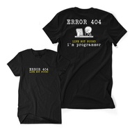Baju Adult Short Sleeve Kaos Distro Programmer ERROR 404 LIFE NOT FOUND - Baju Programming Coding Un