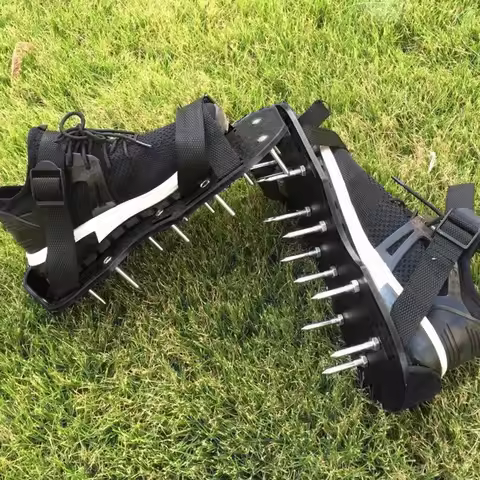 GF Lawn Aerator Shoes Aerator Spiked Sandals with Adjustable Strap Grass Spiked Shoes Anti-Slip for 